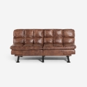 Schlafsofa 2-Sitzer Kunstleder mit verstellbarer Rückenlehne Hori Rabatte