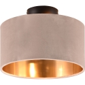 Moderne Deckenleuchte mit 30cm Lampenschirm aus beigefarbenem Samt und Gold Vetor Angebot