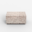 Couchtisch rechteckig mit Intarsien aus Holz, handgefertigt Kala Angebot