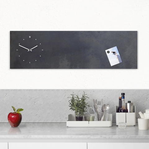 Wanduhr horizontale Magnettafel Industrial Aktion