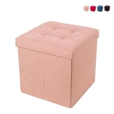 Quadratischer Aufbewahrungshocker aus Stoff, 34x34cm, Modell Liberty Rabatte