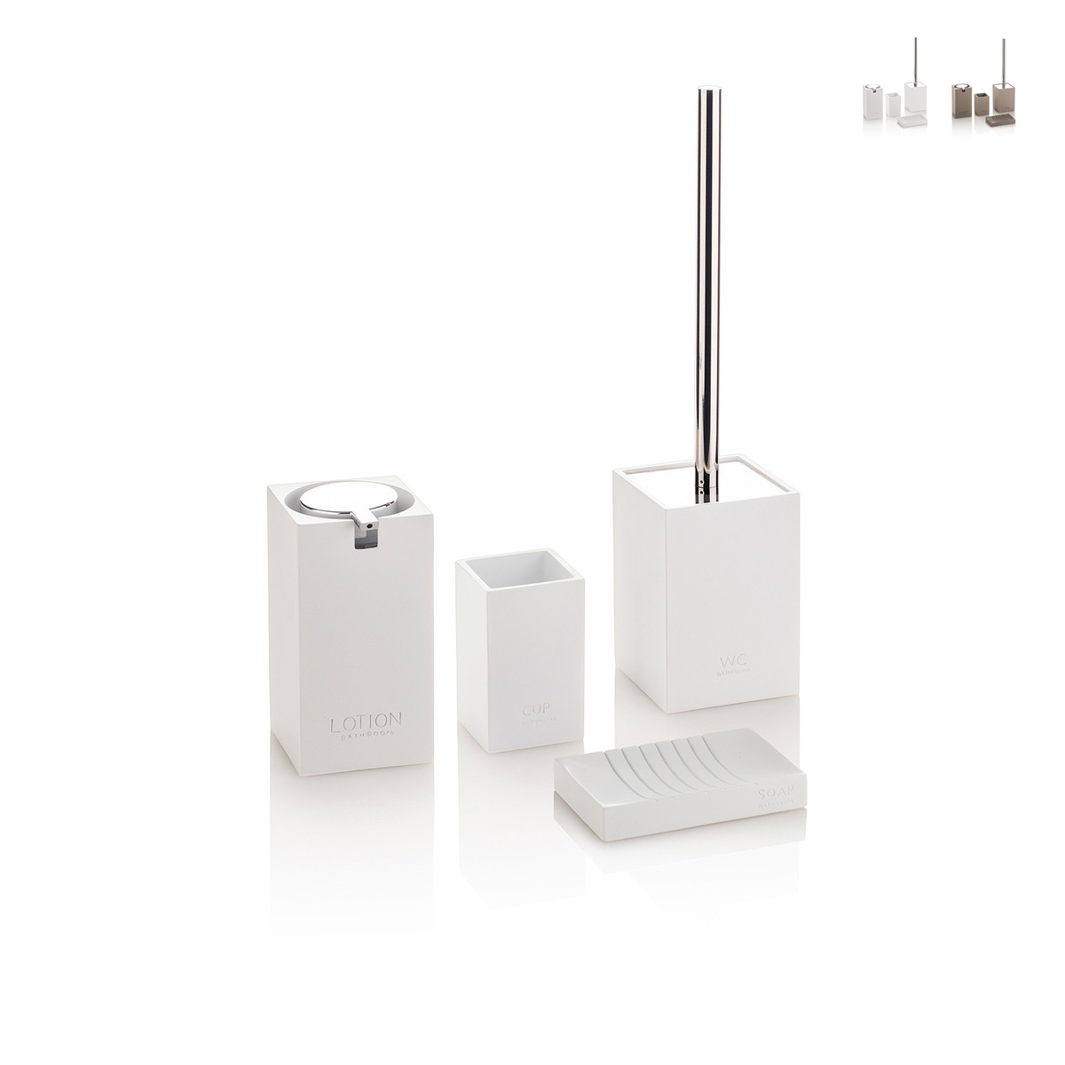 Badezubehör-Set modern aus Harz und ABS Doha Aktion Badezubehör-Set modern aus Harz und ABS Doha Aktion