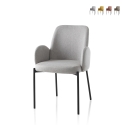 2 x Küchenstühle modern gepolstert aus Stoff mit Armlehnen Antea Aktion