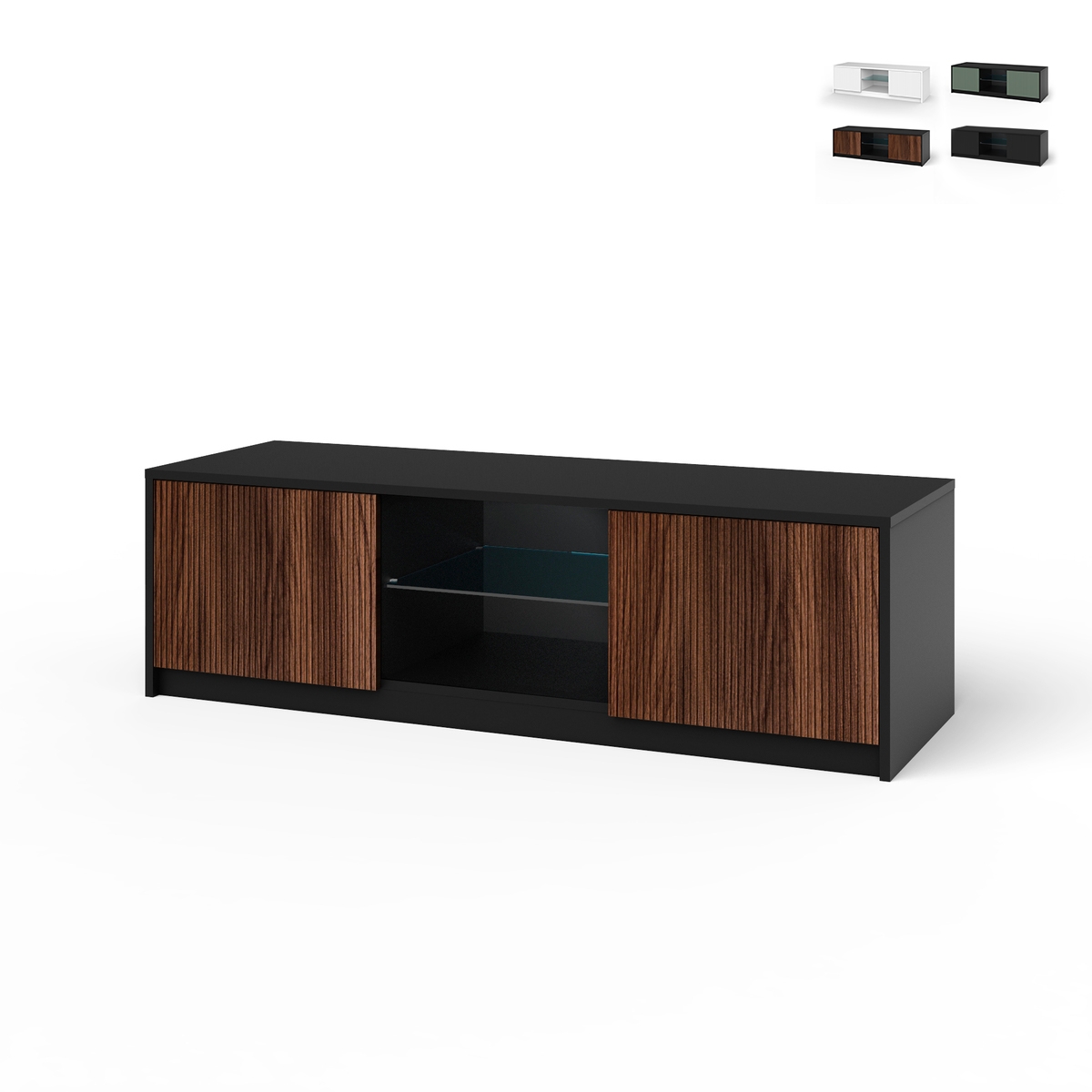 TV-Ständerschrank modern mit gerillten Fronttüren 150x50x45cm Budapest Aktion TV-Ständerschrank modern mit gerillten Fronttüren 150x50x45cm Budapest Aktion