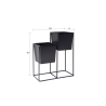 Schwarzer Metallständer für 2 Zimmerpflanzentöpfe Huas Angebot