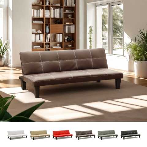Günstiges Topazio 3-Sitzer Kunstleder Schlafsofa Klappsofa Aktion