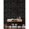 Moderne Künstlerische Tapete mit geometrischem Design in Schwarz-Gold Graffiti Auswahl