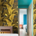 Goldene florale Tapete für Badezimmer und Schlafzimmer Bananenblätter Angebot