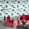 Blaue Meeres-Tapete für Wohnzimmer und Flur mit Tropischen Fischen Aktion