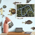 Blaue Meeres-Tapete für Wohnzimmer und Flur mit Tropischen Fischen Lagerbestand