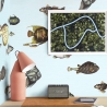 Blaue Meeres-Tapete für Wohnzimmer und Flur mit Tropischen Fischen Lagerbestand