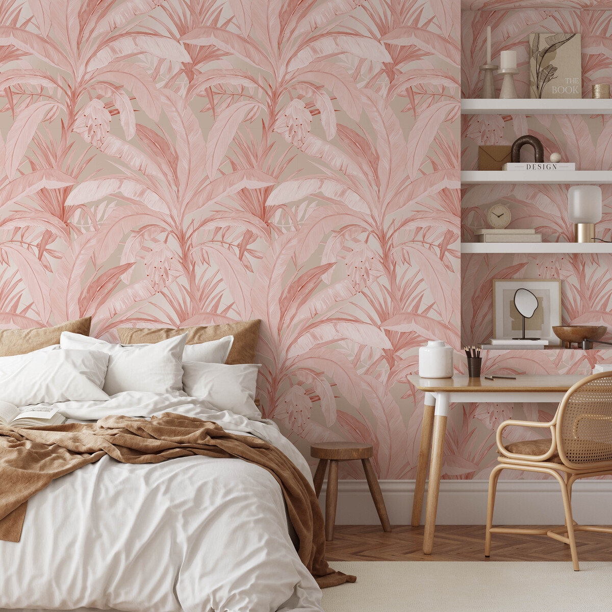 Elegante und raffinierte Tapete für das Wohnzimmer Tropical Jungle Rosa Aktion Elegante und raffinierte Tapete für das Wohnzimmer Tropical Jungle Rosa Aktion