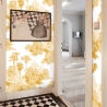 Vintage Florale Tapete Weiß und Gelb Toile de Jouy Verkauf