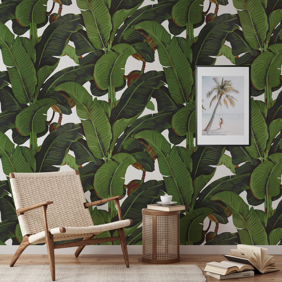 Dschungel Wald Tapete für modernes Wohnzimmer Bananenblätter Aktion Dschungel Wald Tapete für modernes Wohnzimmer Bananenblätter Aktion