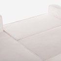 Ecksofa mit Halbinsel und ausziehbarem Bett in Rippenstoff Leka Modell