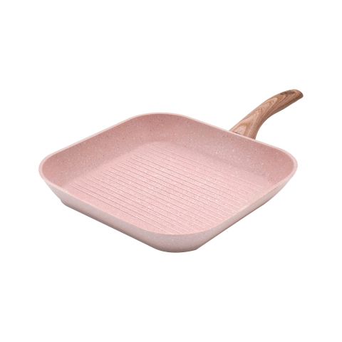 Antihaft-Grillpfanne im rosa Granit-Look 28x28 Bisetti Stonerose Aktion