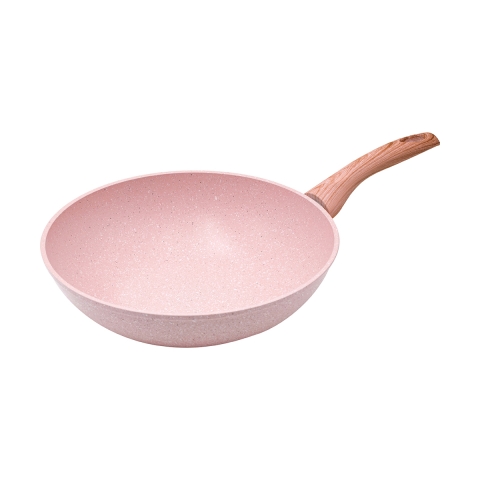 Pfanne 28cm antihaft wok granitoptik rosa Bisetti Stonerose Aktion