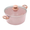 Antihaft-Kochtopf 24cm rosé Granit-Effekt mit Deckel Stonerose Aktion