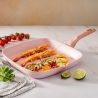 6-teilige Topf-Set mit Bratpfanne und Grillpfanne, rosa Granit, Stonerose Verkauf