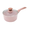 6-teilige Topf-Set mit Bratpfanne und Grillpfanne, rosa Granit, Stonerose Lagerbestand