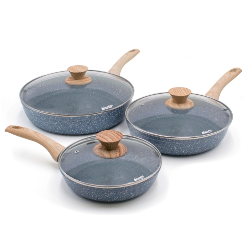 Set aus 3 antihaftbeschichteten Aluminiumpfannen mit Deckel Pierre Gourmet Aktion