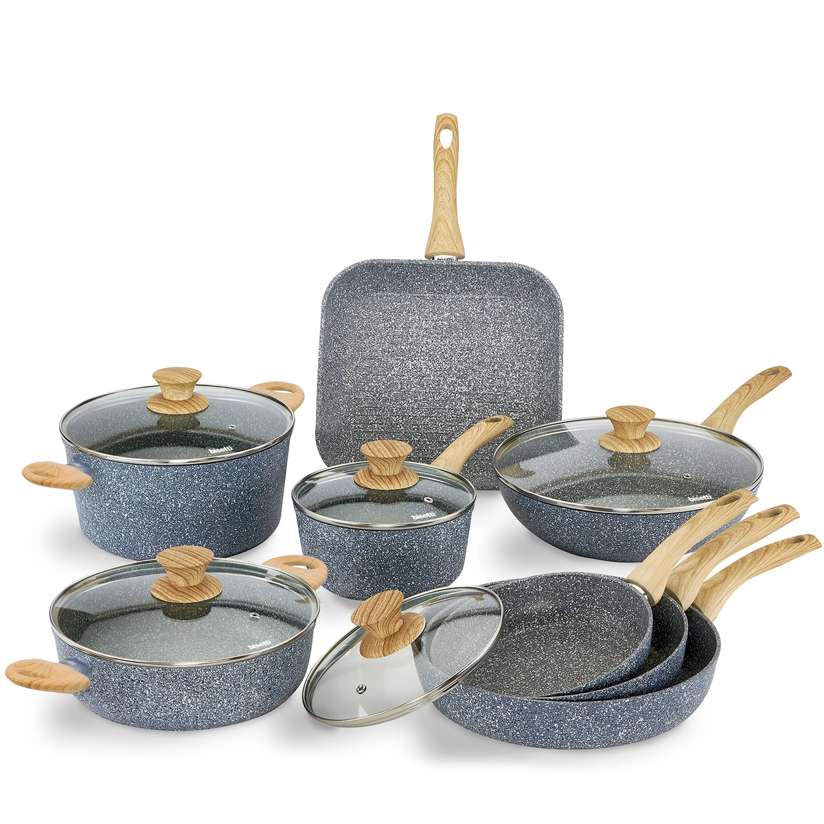 13-teiliges Kochgeschirr-Set aus antihaftbeschichtetem Aluminium Pierre Gourmet Aktion 13-teiliges Kochgeschirr-Set aus antihaftbeschichtetem Aluminium Pierre Gourmet Aktion