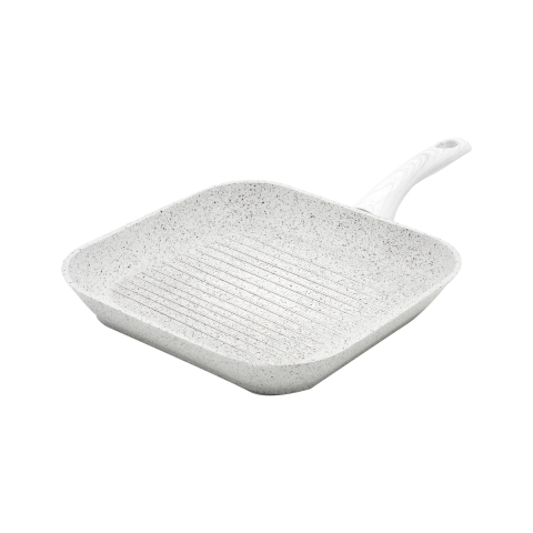 Antihaft Bistecchiera 28x28cm mit weißem Holzgriff Stonewhite Aktion