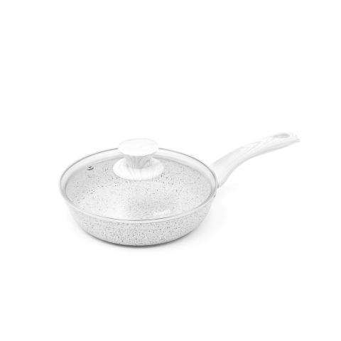 Antihaft-Aluminiumpfanne 20 cm mit weißem Holzgriff Stonewhite Aktion