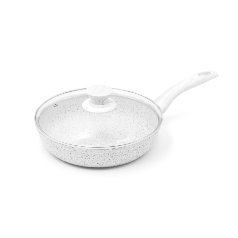 Pfanne aus Aluminium antihaftbeschichtet 24cm mit weißem Holzgriff Stonewhite Aktion
