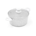 Antihaft-Kasserolle 24cm mit weißem Holzgriff Bisetti Stonewhite Aktion