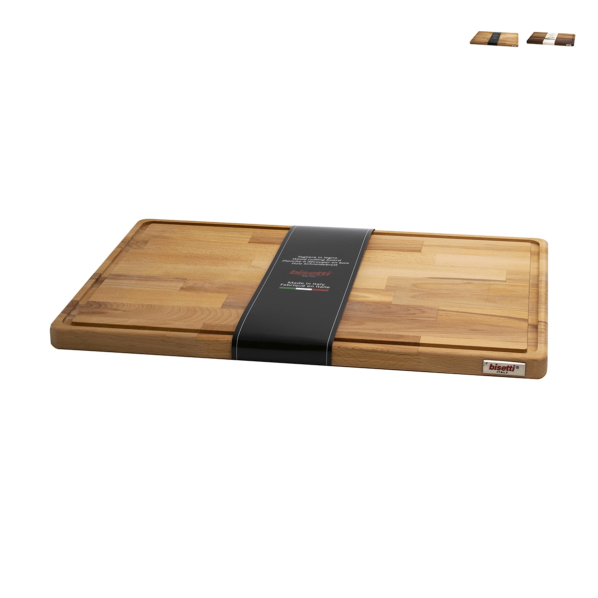 Großes Holz-Schneidebrett mit Saftrille 50x35x2cm Bisetti Aktion Großes Holz-Schneidebrett mit Saftrille 50x35x2cm Bisetti Aktion