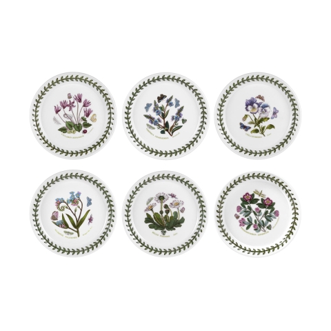 Set aus 6 Brottellern aus Porzellan 16,5 cm Botanic Garden Aktion