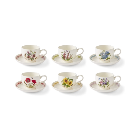 Set aus 6 Porzellan-Frühstückstassen Portmeirion Botanic Garden Meadow Aktion