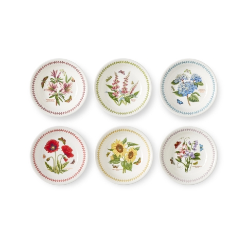 Set aus 6 tiefen Tellern 22 cm aus Porzellan Portmeirion Botanic Garden Meadow Aktion