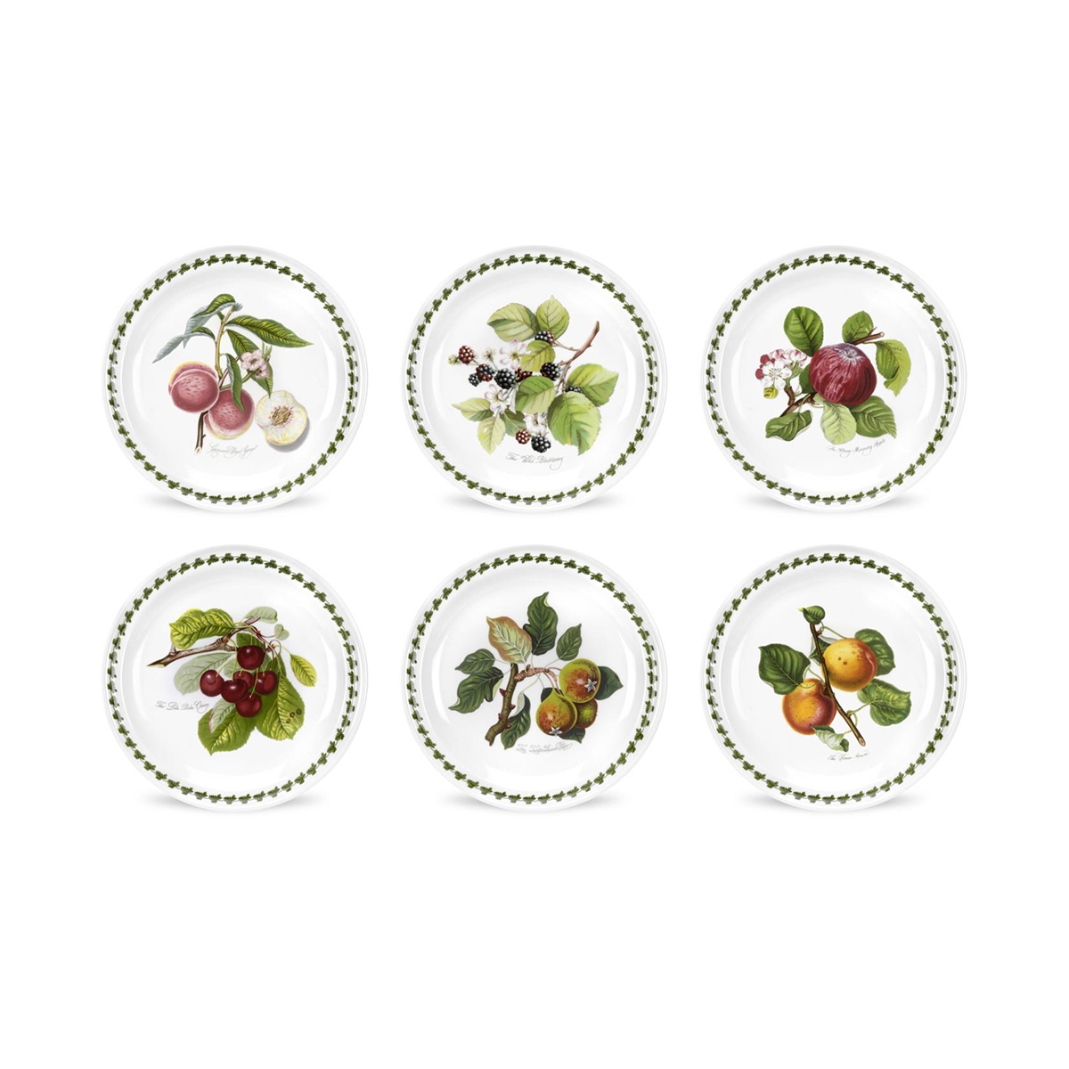 Set aus 6 flachen Porzellantellern 20cm Portmeirion Pomona Aktion Set aus 6 flachen Porzellantellern 20cm Portmeirion Pomona Aktion
