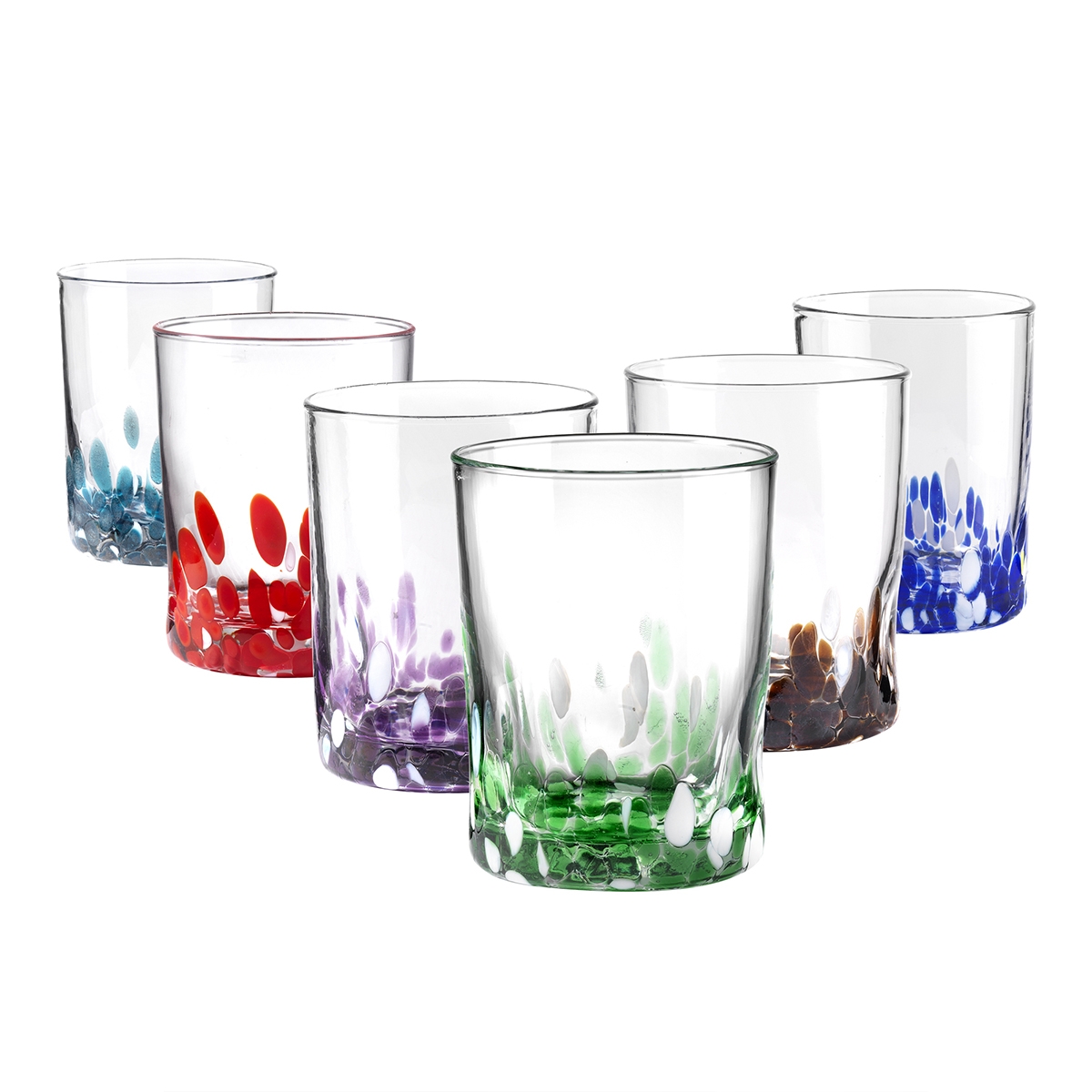 Set mit 6 Wassergläsern, bunte Tischdekoration, 10 cm, Venise Aktion