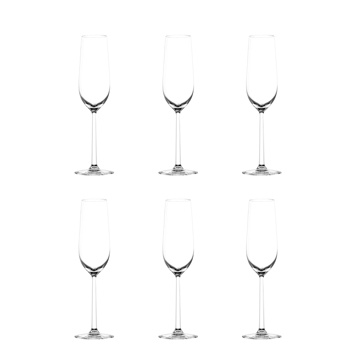 6er-Set Champagner- und Schaumweingläser, Verkostungsgläser aus Glas, 250 ml, Modell Shanghai Aktion