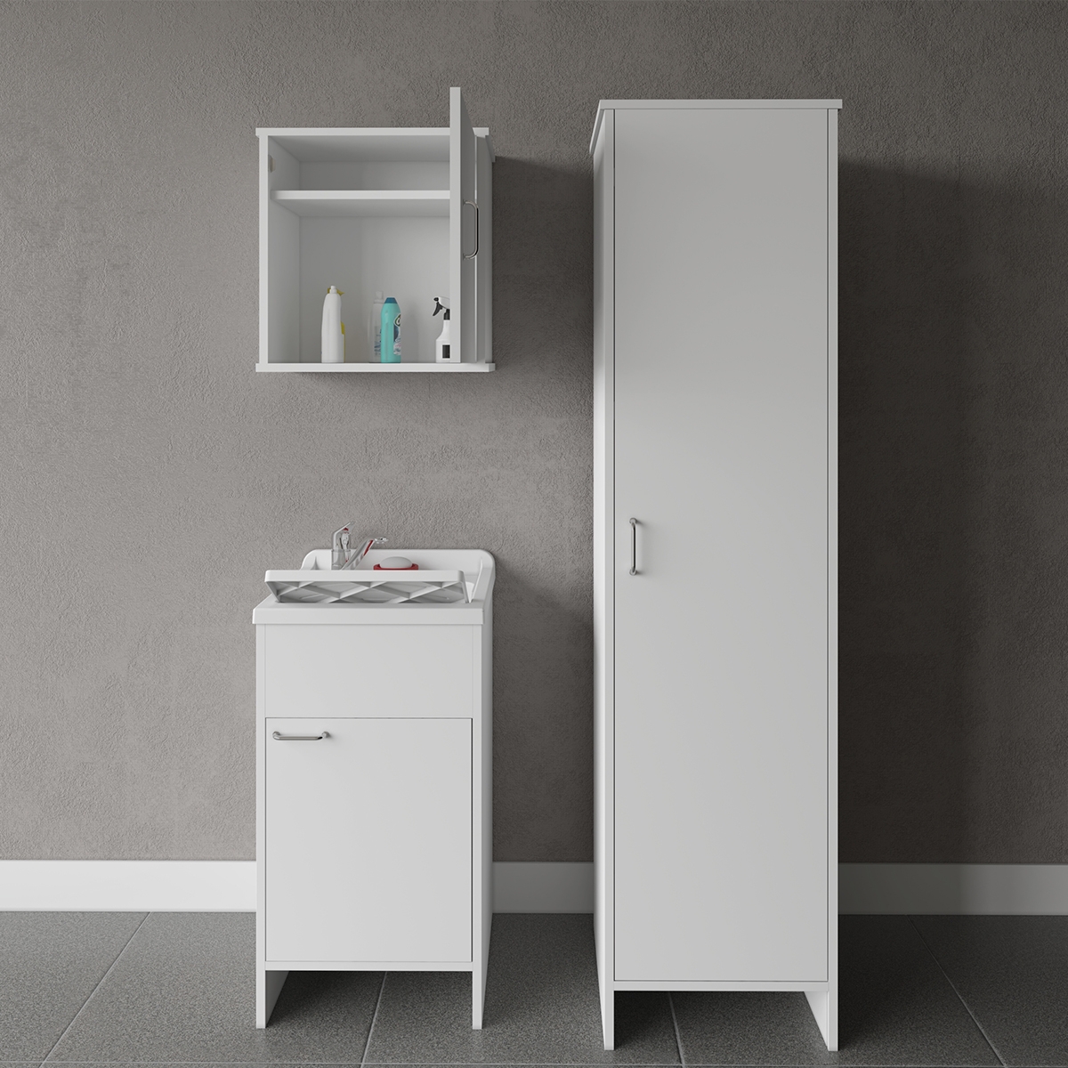 Waschraum-Set mit Hängeschrank und Säule Negrari COMP 5 Aktion Waschraum-Set mit Hängeschrank und Säule Negrari COMP 5 Aktion
