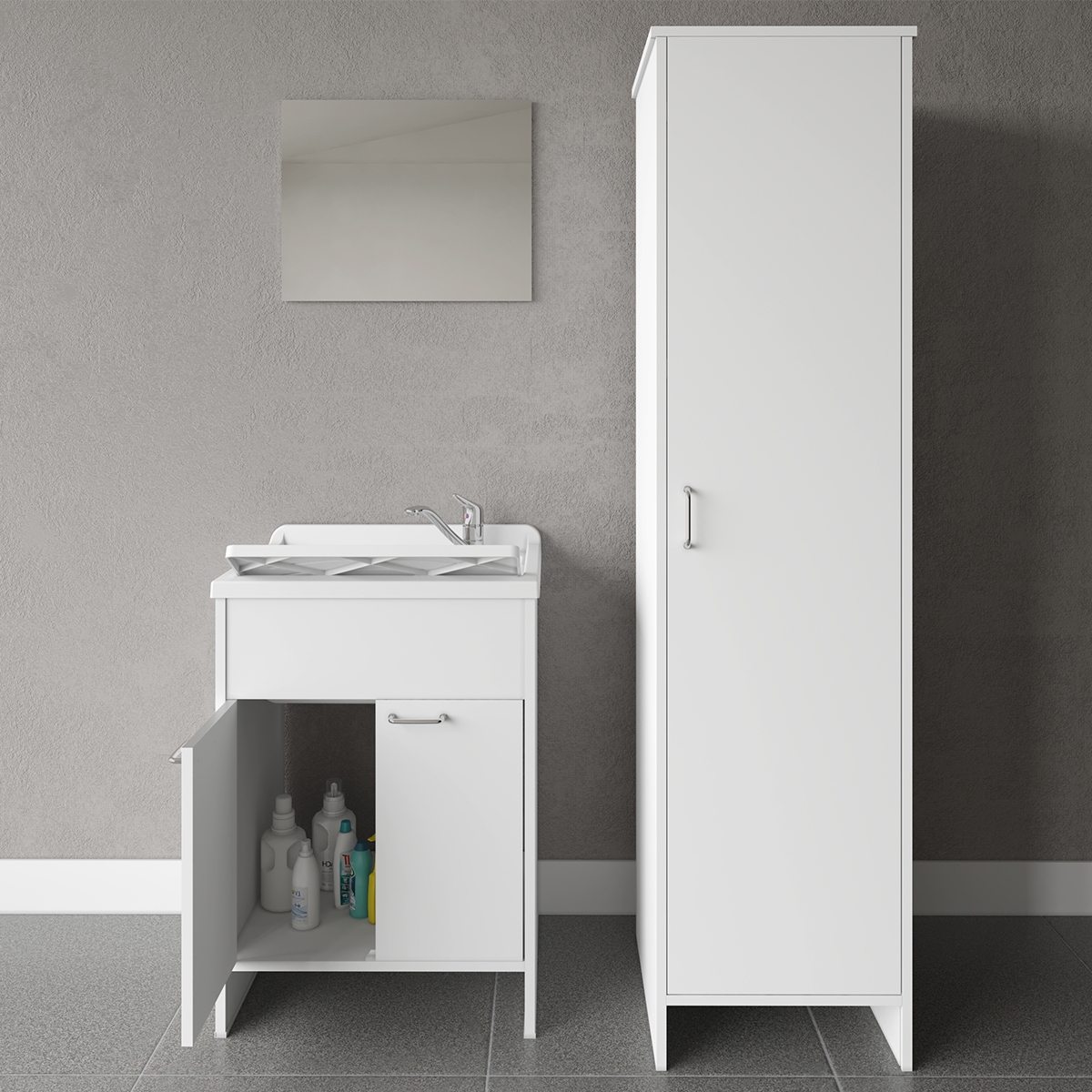 Negrari Waschtisch-Set mit Spiegel und Waschschrank COMP 8 Aktion Negrari Waschtisch-Set mit Spiegel und Waschschrank COMP 8 Aktion