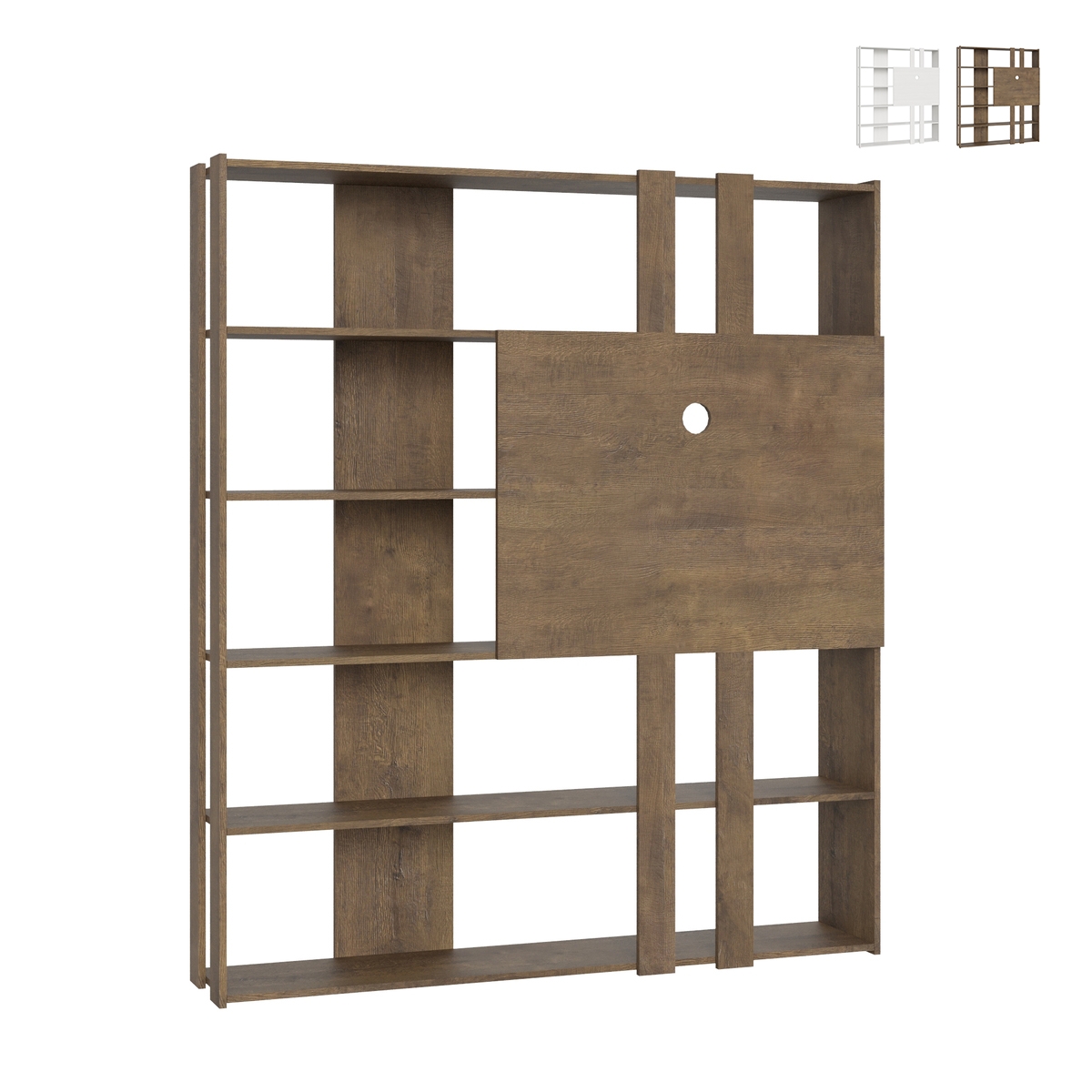 Moderne Bücherregal mit TV-Ständer, 6 Regalböden, 178x36x204, Kato L Aktion Moderne Bücherregal mit TV-Ständer, 6 Regalböden, 178x36x204, Kato L Aktion