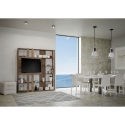 Moderne Bücherregal mit TV-Ständer, 6 Regalböden, 178x36x204, Kato L Modell