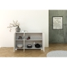 Moderne Design-Anrichte mit 3 Türen und Rauchglas 130x40x81 Riflesso Lagerbestand