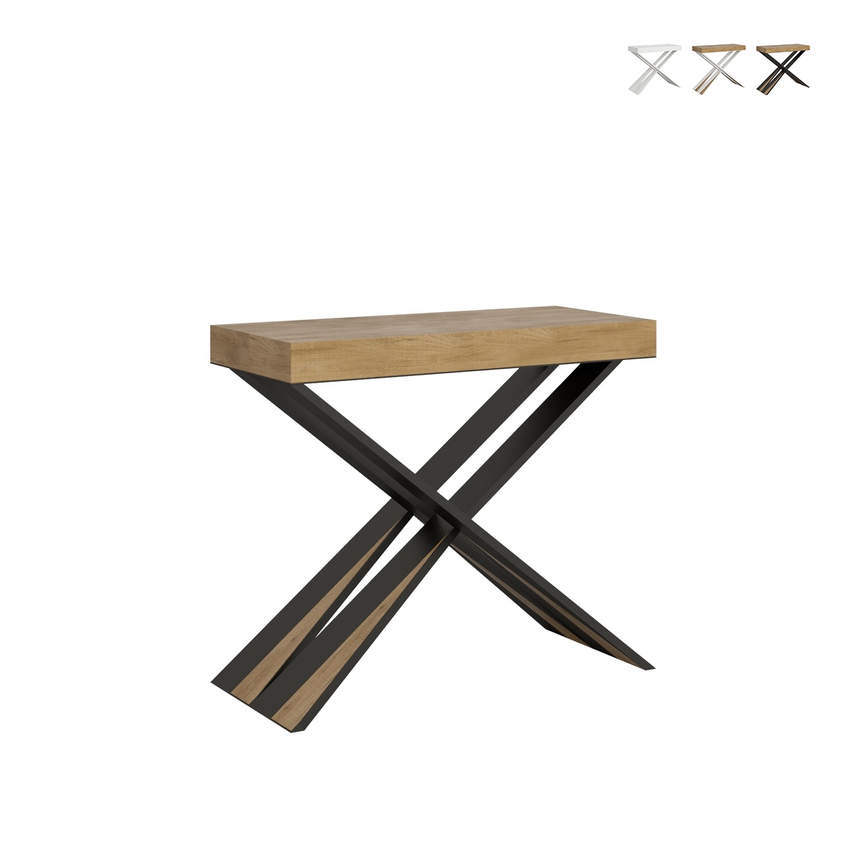 Ausziehbarer Konsolentisch im modernen Design für 10 Personen 90x40-196 Diago Small Rabatte Ausziehbarer Konsolentisch im modernen Design für 10 Personen 90x40-196 Diago Small Rabatte
