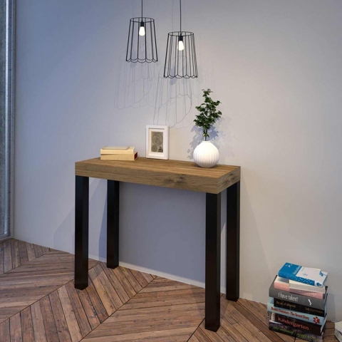Ausziehbarer Konsolentisch im Industrie-Stil aus Holz 90x40-196 Everyday Small Aktion