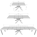 Moderner ausziehbarer Tisch mit überkreuzten Holzbeinen 90x180-440 Volantis Katalog