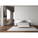 Französisches Doppelbett mit Bettkasten 140x190 in weißem Kunstleder Azelia Angebot
