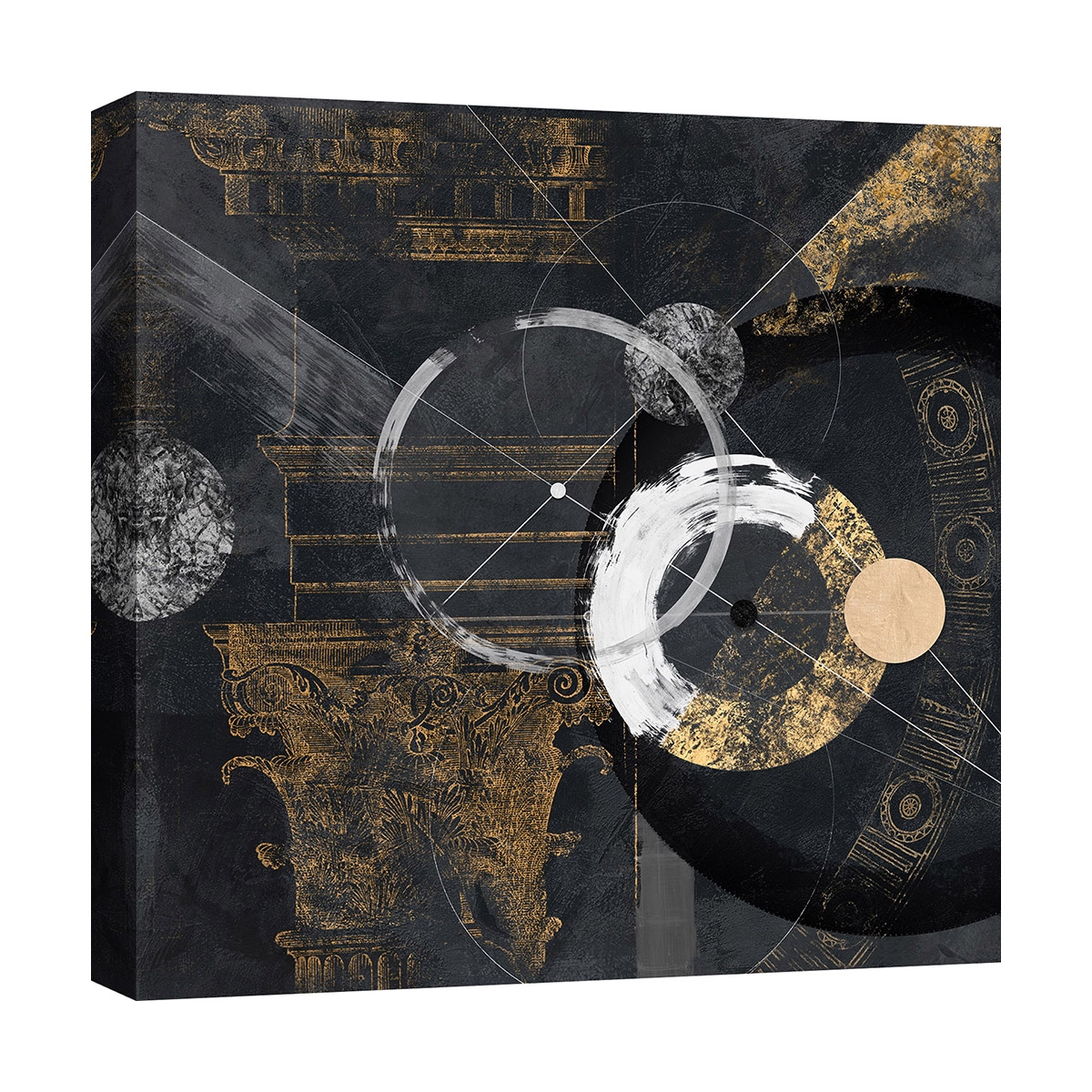 Leinwanddruck Abstraktes Bild in Schwarz und Gold Canone Arturo Armenti Aktion Leinwanddruck Abstraktes Bild in Schwarz und Gold Canone Arturo Armenti Aktion