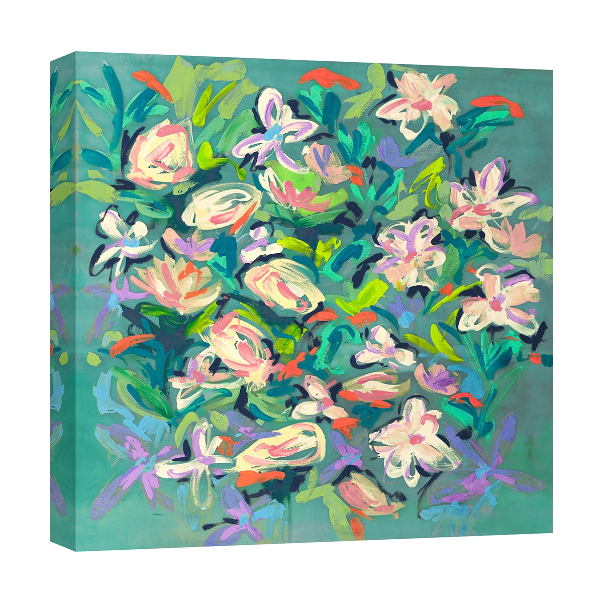 Abstraktes Blumenbild mit buntem Druck Waterlily Pond Kelly Parr Aktion Abstraktes Blumenbild mit buntem Druck Waterlily Pond Kelly Parr Aktion