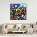 Moderne Leinwanddruck Landschaft bunt Educatissimo Caos Wallas Sales