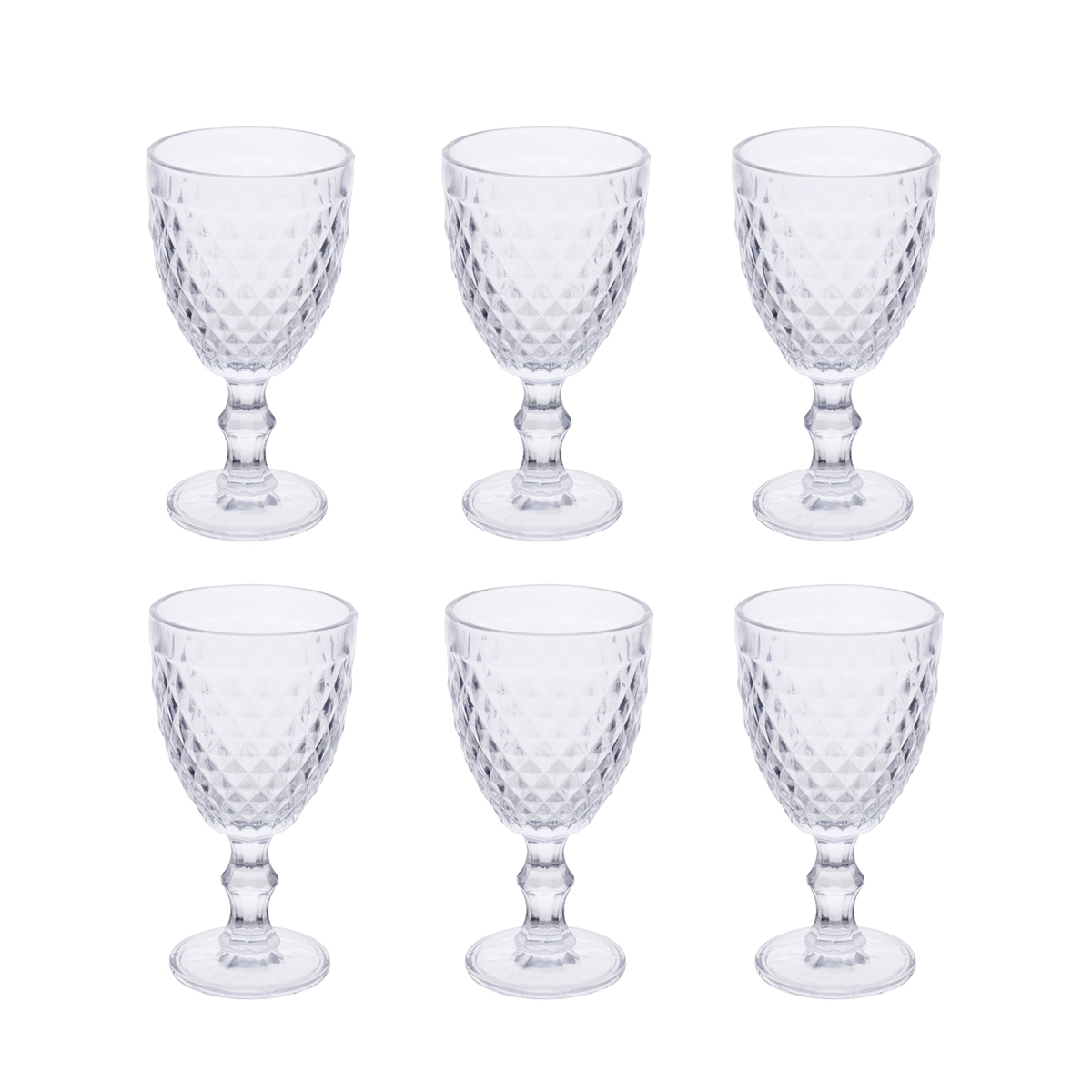 Set aus 6 transparenten, verzierten Gläsern im klassischen Design Madame Aktion Set aus 6 transparenten, verzierten Gläsern im klassischen Design Madame Aktion